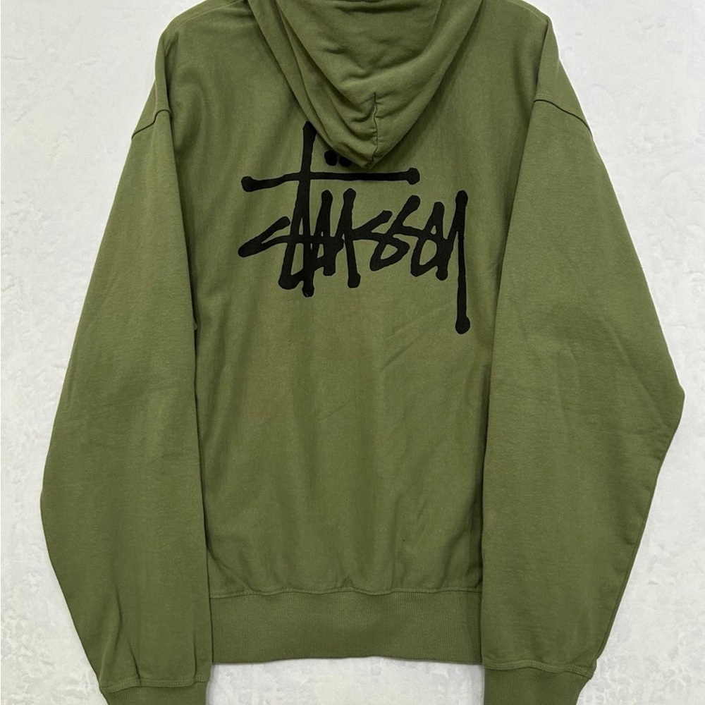 Stussy Forest Green Hoodie with Black Logo
